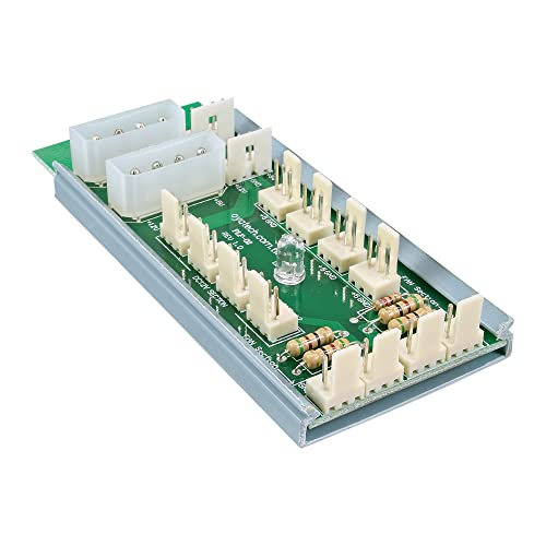 Inline 19894 Multi Port Panel, 12 Ventole, 3Pin, 5-7-12V, Moltiplicatore Porte Alimentazione, Nero