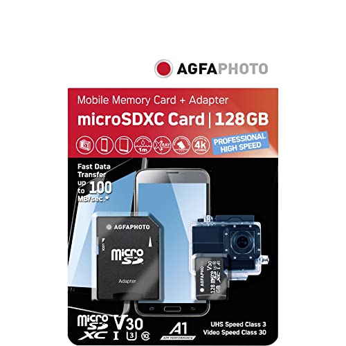 Agfaphoto 10613 Micro Sdxc Uhs-I Professional High Speed U3 Scheda Di Memoria Microsdxc