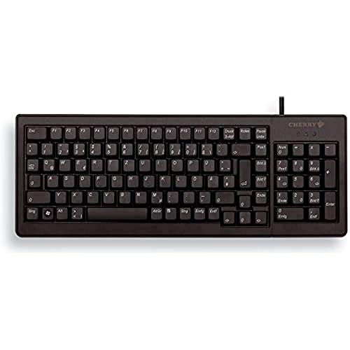Cherry G84-5200 Tastiera Compatta, Layout Tedesco, Tastiera Qwertz, Tastiera Cablata, Design Compatto, Meccanica Ml, Nero
