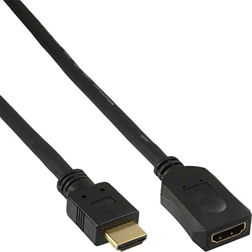 Inline 20415 Cavo High Speed Hdmi Maschio/Femmina, 3M, Contatti Dorati Nero