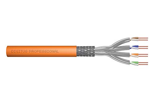 Digitus Cat 7 S-Ftp Installation Cable, 1200 Mhz Cca (En 50575), Awg 23/1, 1000 M Drum, Simplex, Or
