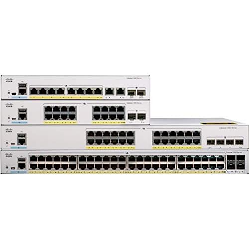 Cisco Catalyst 1000-48P-4G-L - Switch Di Rere A 48 Porte Poe+ Gigabit Ethernet (Gbe), Budget Poe 370W, 4 Porte Uplink Sfp+ Da 1G, Garanzia Limitata A