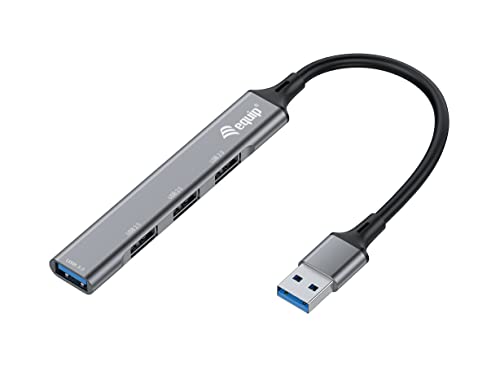 Equip 128960 - Hub Usb A 4 Porte, 1 X 3.0/3 X 2.0, Usb 3.0, Colore: Grigio