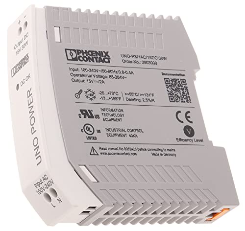 Phoenix Uslkg L'Alimentazione Uno-Ps/1 Ac/15 Dc/30 W, 2903000