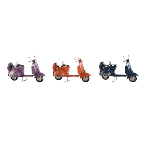 Home Esprit Figura Decorativa Moto Blu Arancione Lilla Vintage 26 X 10 X 17 Cm (3 Pezzi)