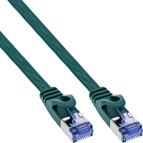 Inline 71800G - Cavo Patch Piatto, U/Ftp, Cat.6A, 10 M, Colore: Verde