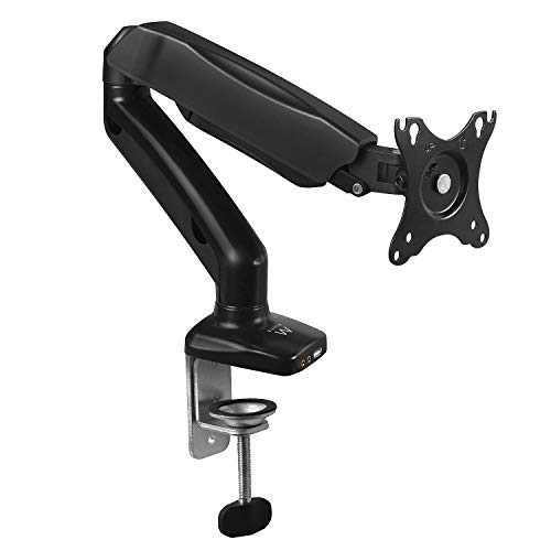 Ewent Braccio Monitor Singolo Per Schermo Led Lcd Da 13 A 27", Ergonomica Inclinazione A 135°, Girevole A 360° E Rotazione A 360°, Braccio Con Molla A