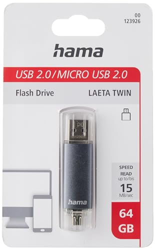 Hama 123926 Flashpen Laeta Twin Memoria Usb Portatile 65536 Mb
