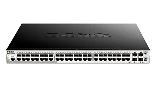 D-Link Dgs-1510-52Xmp/E Switch Smart Managed Gigabit Per Stack Da 52 Porte Di Cui 48 Poe E 4 10G Sfp+ - Solo Cavo Di Alimentazione Ue