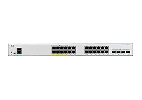 Cisco Catalyst 1000-24Fp-4G-L - Switch Di Rere A 24 Porte Poe+ Gigabit Ethernet (Gbe), Budget Poe 370W, 4 Porte Uplink Sfp+ Da 1G, Garanzia Limitata A