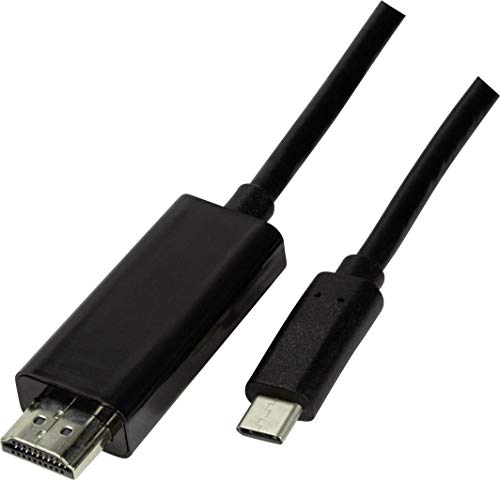 Logilink Ua0329 - Cavo Di Collegamento Usb-C A Hdmi Ad Alta Velocità, Compatibile Con Thunderbolt 3, 1,8 M, Colore: Nero