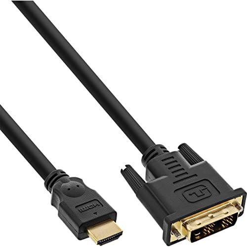 Inline 20493 Cavo Hdmi Maschio A Dvi 18+1 Maschio, 3M, Contatti Dorati Nero