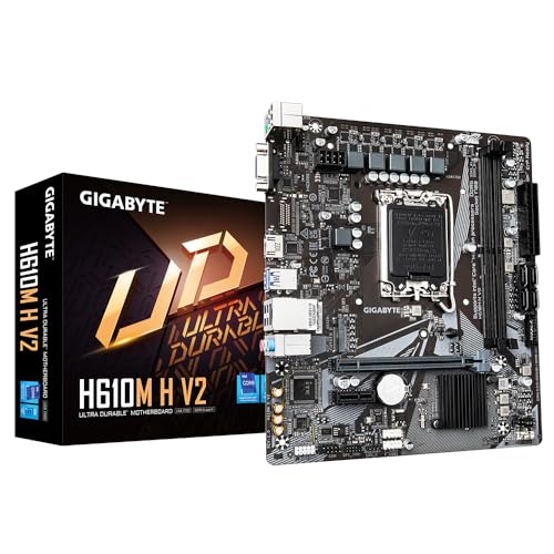 Gigabyte Scheda Madre H610M H V2 - Supporta Cpu Intel Core 14Th, 4+1+1 Hybrid Digital Vrm, Fino A 5600Mhz Ddr5, 1Xpcie 3.0 M.2, Gbe Lan, Usb 3.2 Gen 1