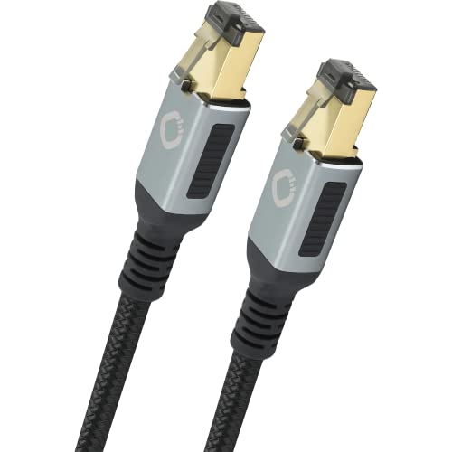 Oehlbach Stream Primus – State Of The Art – High End Cat 8.1 Cavo Di Rete Streaming 40 Gbits Rj45 3 Schermatura Guaina In Tessuto Twisted Pair – Spofc