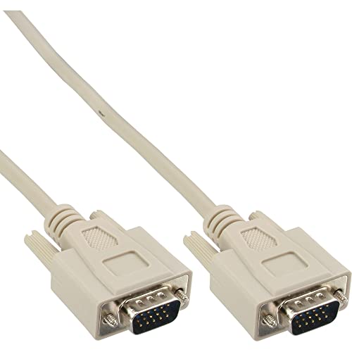 Inline 21255 Cavo Vga, Sub-D 15Pin Maschio A Sub-D 15Pin Maschio, 10 M, Beige