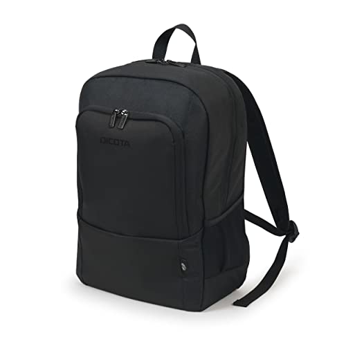 Dicota Eco Backpack Base 13-14.1 - Leggero Zaino Per Computer Portatile Con Imbottitura Protettiva E Spazio Di Stoccaggio, Colore Nero