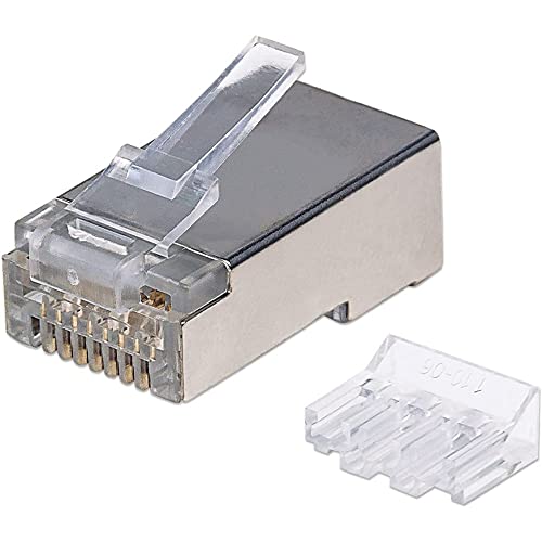 Intellinet Confezione Da 90 Connettori Modulari Cat6A Rj45 (Stp, A 2 Punti, Per Cavo Di Filo) 790697 Grigio
