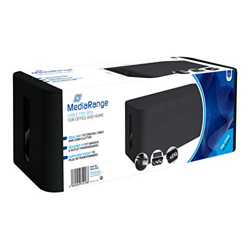 Mediarange - Scatola Per Cavi, Grande, 405 X 133 X 155 Mm, Colore: Nero