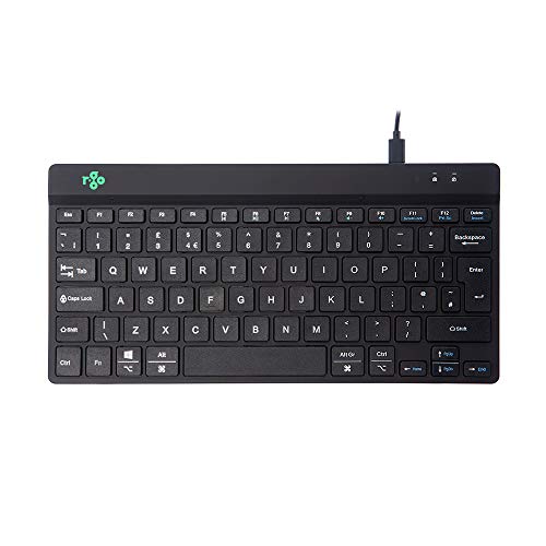 R-Go Tools Qwerty - Tastiera Compatta Con Indicatore Di Rottura, Design Piatto Ergonomico, Connessione Usb C/Usb-A Cablata - Compatibile Con Windows/M