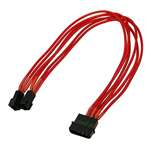 Nanoxia 900300015 Cavo Di Interfaccia E Adattatore 4-Pin Molex 2 X 3-Pin Molex Rosso