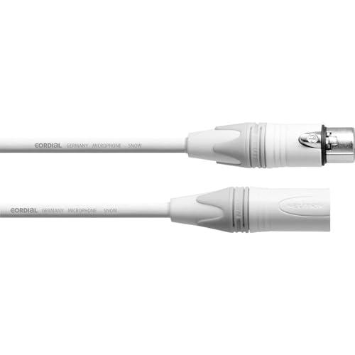 Cordial Cavo Per Microfono Xlr, 10 M, Colore: Bianco