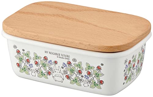 Skater Enbt5_592553 Enameled Butter Case, Wooden Lid, 16.9 Fl Oz (500 Ml), My Neighbor Totoro, 4.0 X 6.0 X 2.5 Pollici (103 X 153 X 64 Mm)