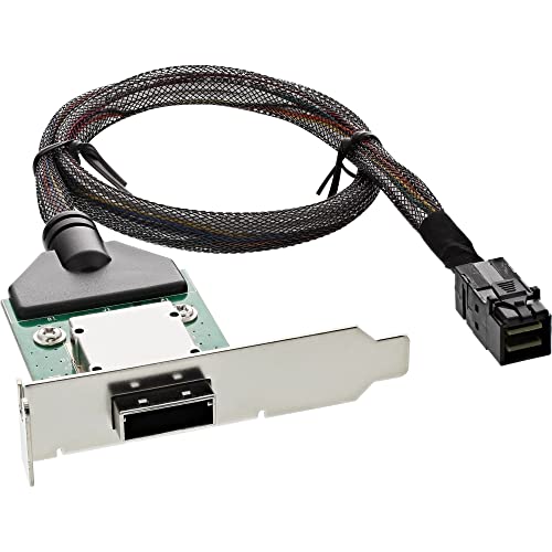Inline 22294 Adattatore Hd Su Staffa Pci Low Profile Con Cavo, Sff-8088 A Sff-8643 Interno, 0.5 M, Nero