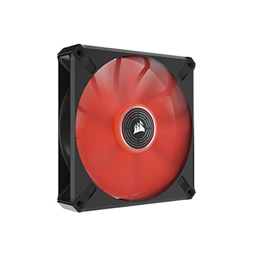 Corsair Ml Elite Series, Ml140 Led Elite, 140Mm Magnetic Levitation Red Led Fan With Airguide, Single Pack