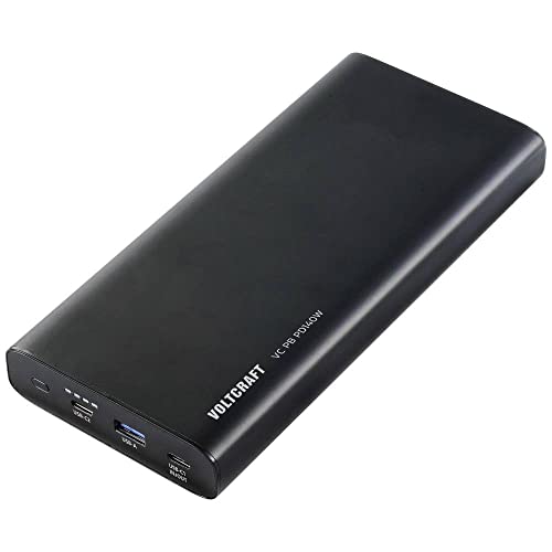 Voltcraft Vc Pb Pd140W Power Bank 22400 Mah Ricarica Rapida 3.0, Consegna Di Potenza 3.0 Li-Ion Nero (Opaco) Indicazion