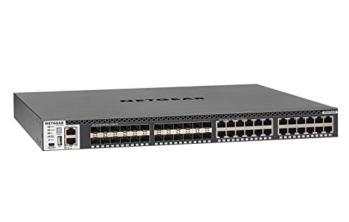 Netgear Xsm4348S-100Nes Prosafe Switch Managed 10G, 48 Porte, 24 Porte 10 Gbit, 24 Porte Sfp/Sfp+, Funzioni Auto-Iscsi/Auto-Voip, Usb
