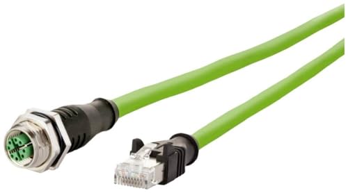 Metz Connect 142M2X25100 M12 - Cavo Patch Cat 6A S/Ftp, 10 M, Colore: Verde