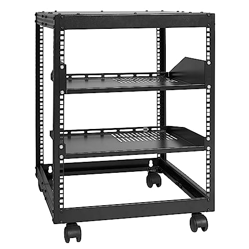 Vevor Server Rack A Telaio Aperto 12U, Profondità Regolabile Da 15''-40'', Server Di Rete Rack Da Autoportante O Con Montaggio A Parete, Rack Av A 4 P