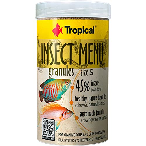 Insect Menu Granules Taglie S 250 Ml / 135 G - Alimento Per Pesci Da Annegamento, Granulato A Base Di 3 Insetti