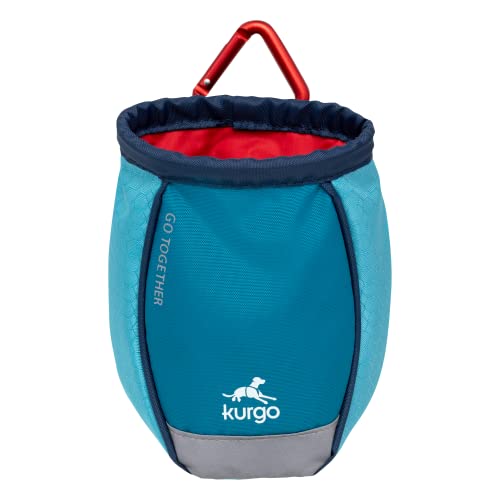 Kurgo Go Stuff It Treat Bag, Custodia Per Cani Da Addestrare A Mani Libere, Con Clip Per Cintura E Moschettone, Lavabile In Lavatrice, Blu/Rosso