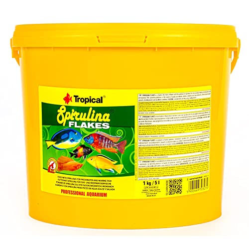 Tropical Spirulina Flakes 5L / 1Kg - Mangime Con Spirulina Per Pesci D’Acquario D’Acqua Dolce E Marini