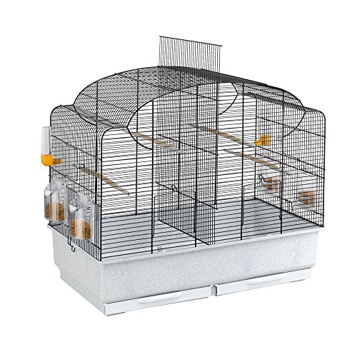 Ferplast Gabbia Per Canarini Gabbia Uccelli Esotici Canto, Gabbietta Da Cova Riproduzione Con Divisorio E Accessori, 71 X 38 X H 60,5 Cm.