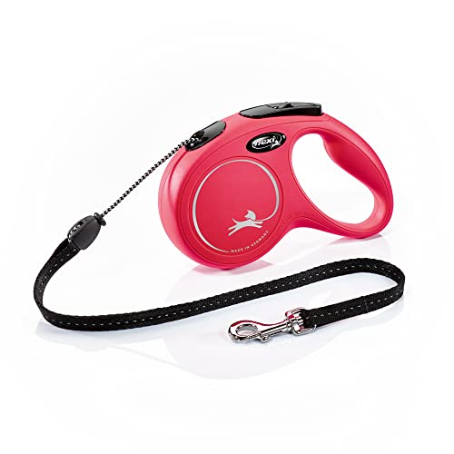 Flexi - Guinzaglio Per Cani, Retrattile, Taglia M ,Da 5 Metri, Colore Rosso