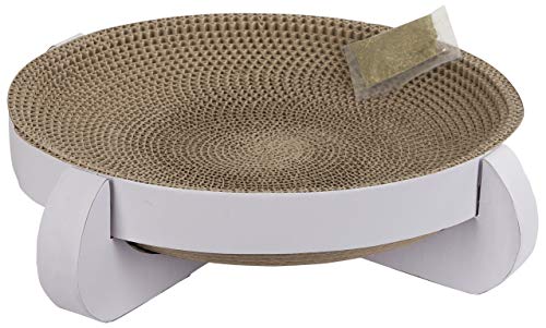 Kerbl - Letto Tiragraffi Con Erba Gatta, 35 X 35 X 10 Cm, Colore: Bianco Platino