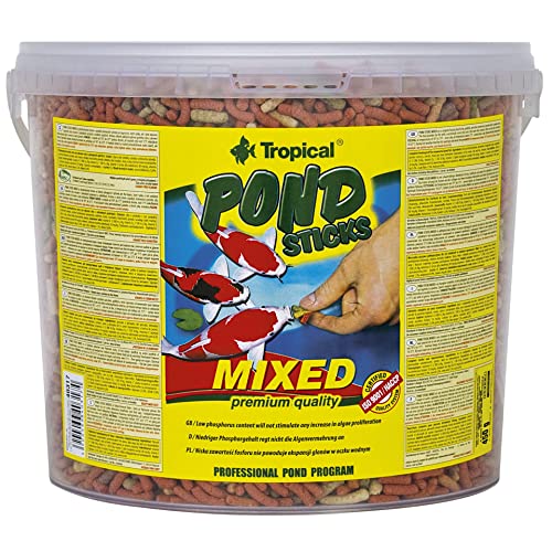 Pond Sticks Mixed 5L / 430G - Mangime Per Migliorare E Colori Delle Koi E Di Altri Pesci Da Laghetto, Favorisce La Colorazione Rossa E Dorata