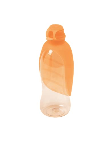 United Pets Leaf - Borraccia Per Cani, Ciotola Da Viaggio Per Cani, Di Design, In Silicone, Colore Arancione Chiaro. Dispenser Acqua Da Viaggio, Cioto