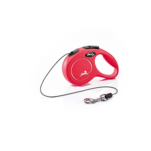 Croci Flexi New Classic Cord, Guinzaglio Per Cani Allungabile, Taglia Xs Fino A 8 Kg, Lunghezza 3 Mesi, Colore Rosso