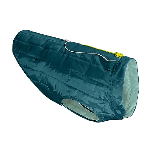 Kurgo Loft - Cappotto Reversibile Per Cani, Resistente All'Acqua, Riflettente, Leggero, Compatibile Con Imbracatura - Blu Marino/Azzurro, S