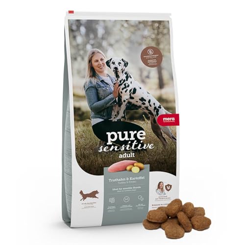 Unbekannt Mera Pure Sensitive Fresh Meat Adult, Cibo Secco Per Cani Al Gusto Di Tacchino E Patate, Con Una Ricetta Senza Cereali E 25% Di Carne Fresca