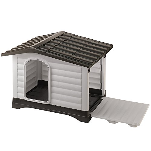 Ferplast Cuccia Cane Esterno, Casetta Per Cani, Cuccia Per Cani Taglia Grande, Lato Apribile, Sistema Di Drenaggio, Griglia Di Aerazione, 111 X 84 X H