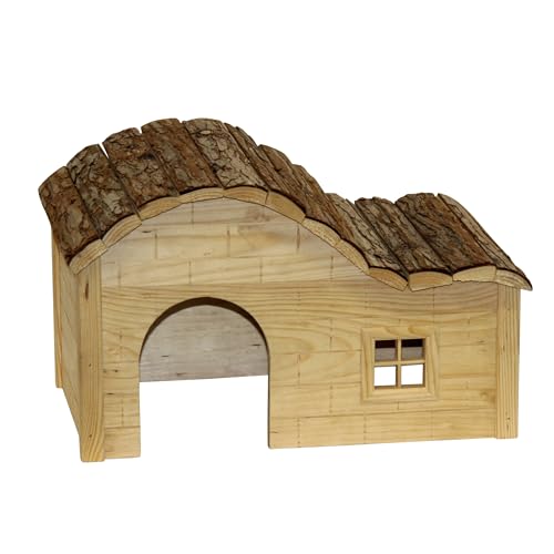 Kerbl Nature Plus Casetta Con Tetto Leggermente Curvo, Marrone, 30 X 20 X 20 Cm