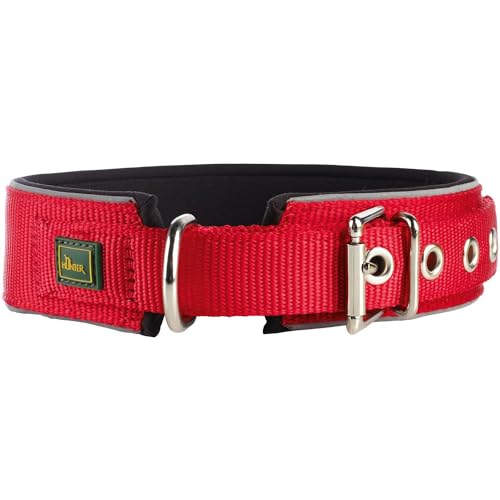 Hunter Reflect, Collare In Neoprene Riflettente, Nero (Red/Black), Size 70, 59 - 66 Cm, 45 Mm