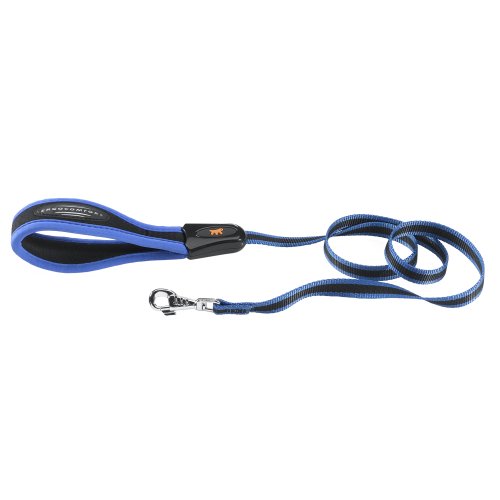 Ferplast Guinzaglio Per Cani In Nylon Ergocomfort, Impugnatura Ergonomica, Soffice Imbottitura, Lunghezza 120 Cm X 2 Cm, Blu