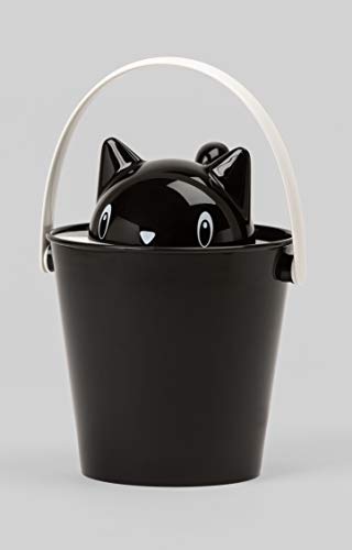 United Pets Crick Secchiello Porta Crocchette Gatto, Di Design, Paletta Inclusa, Made In Italy, Nero