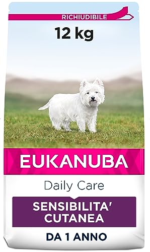 Eukanuba Daily Care Alimento Secco Per Cani Adulti Con Cute Sensibile, 12 Kg