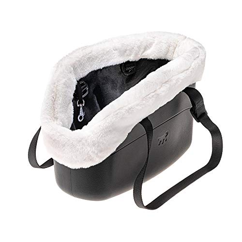 Ferplast Borsa Per Cani With-Me Winter, In Eva Morbida Plastica Gommata, Rivestimento In Pelliccia Ecologica, Cinghiolo Di Sicurezza, Nero